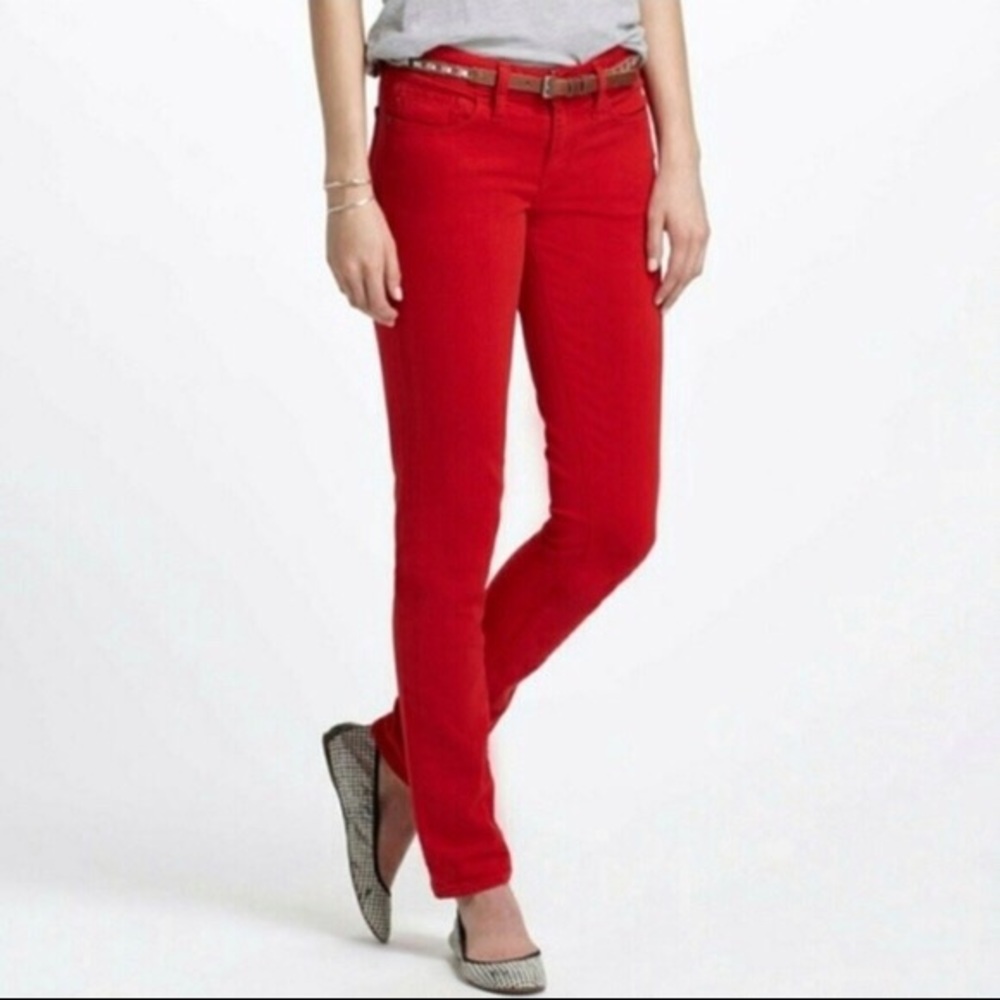 Anthro Pilcro & Letterpress Stet Red Jeans 30